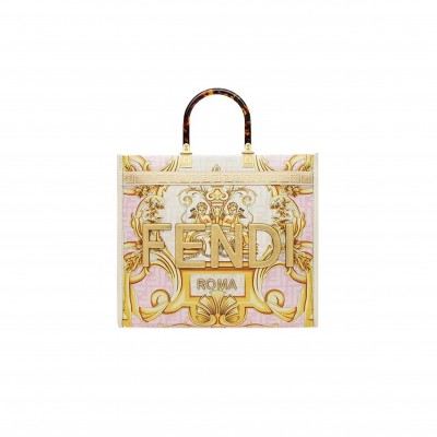 FENDI SUNSHINE VERSACE CO-BRANDED FENDACE SUNSHINE TOTE BAG 8BH386AJTXF1HM8 (35*31*17m)